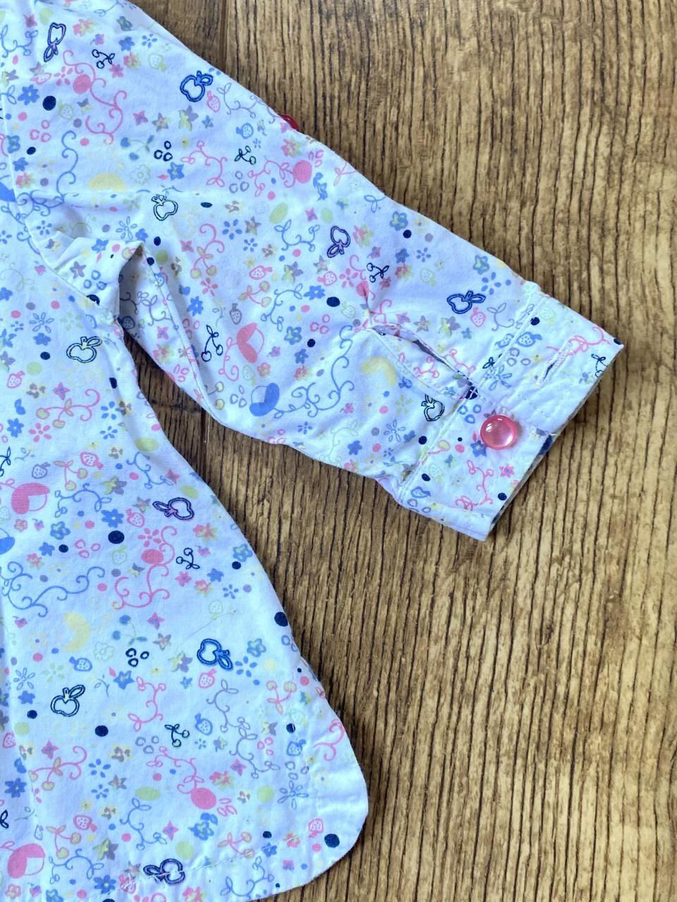 Tape À L'Oeil-jurk 9 maanden wit met veelkleurige print – 100% katoen – photo 7